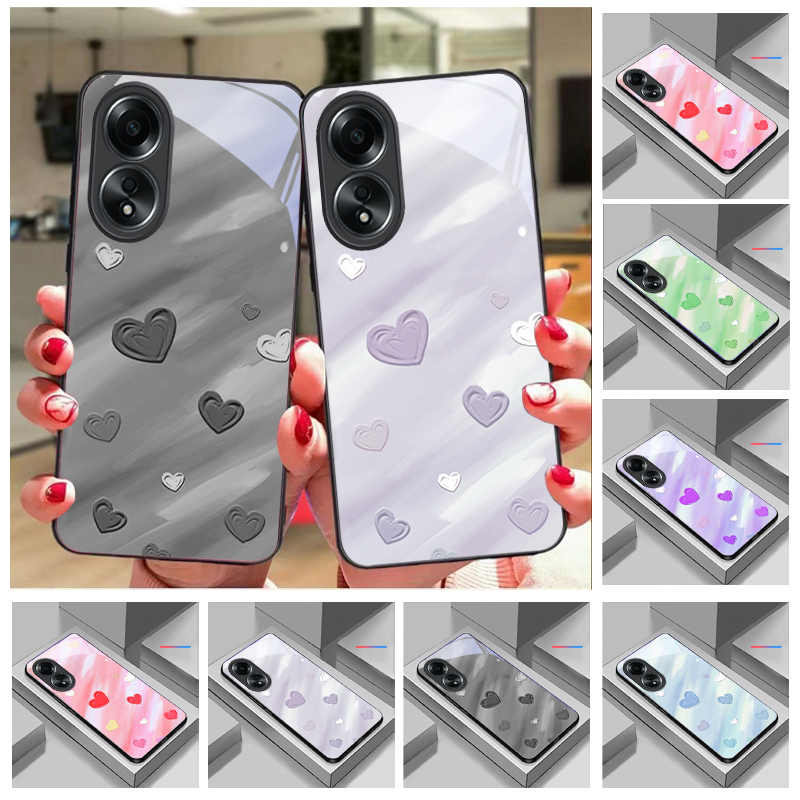 Oppo A78 - Minimalistische und verschwommene Kunstglas-Handyhülle für Oppo