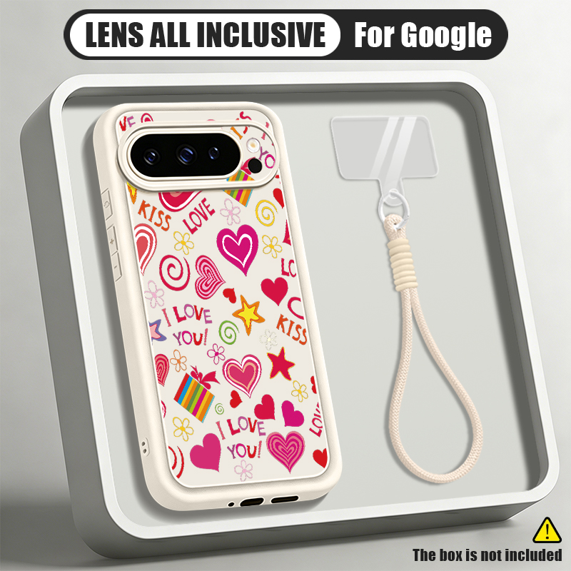 Google Pixel 8A - Handyhülle mit Herzmuster für Google Pixel