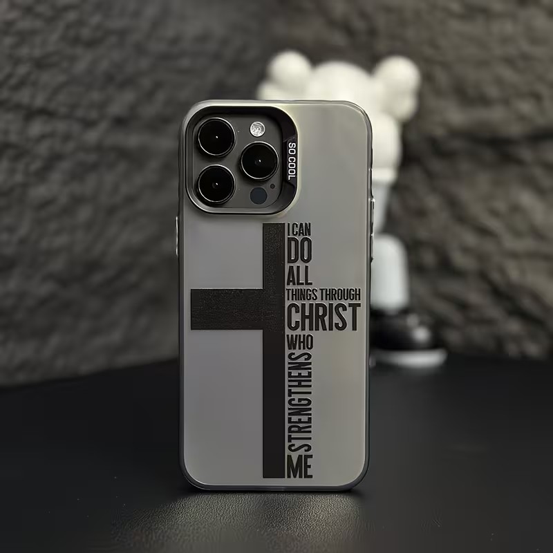 Apple Iphone 16 - Anti-Fingerabdruck-Kreuz-Bibel-Handyhülle für iPhone 17 16 15