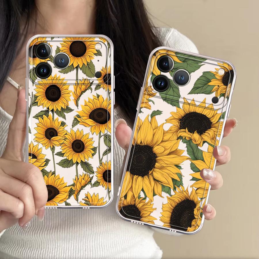 Apple Iphone 16 - Niedliche Sonnenblumenmuster-Hülle für Apple iPhone 17