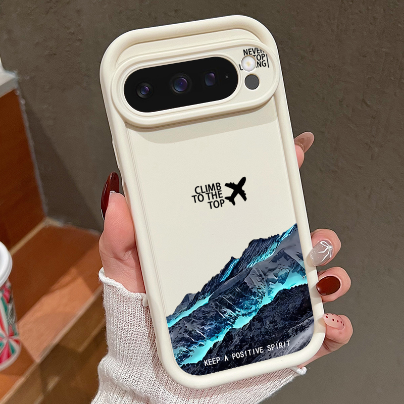 Google Pixel 9 Pro - Flugzeug Schnee Berg Muster Handyhülle für