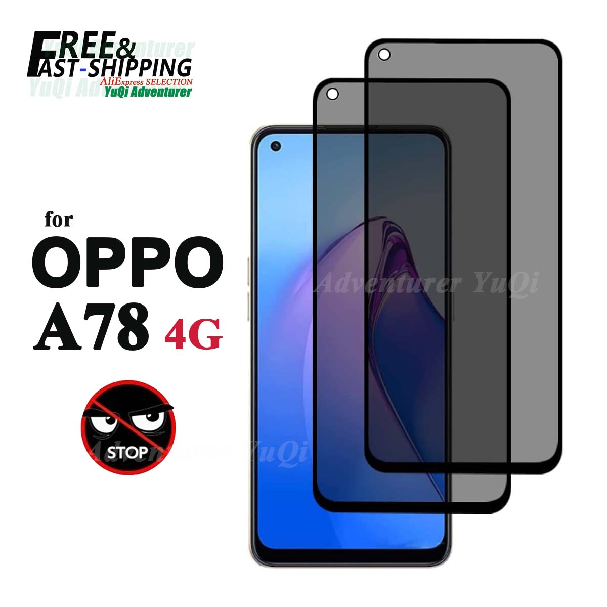 Oppo A78 - Anti-Spion-Displays chutz folie für Oppo A78