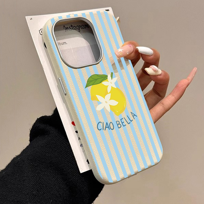 Samsung Galaxy S25 - Zitronengestreiftes Retro-Design, geeignet für Samsung Galaxy