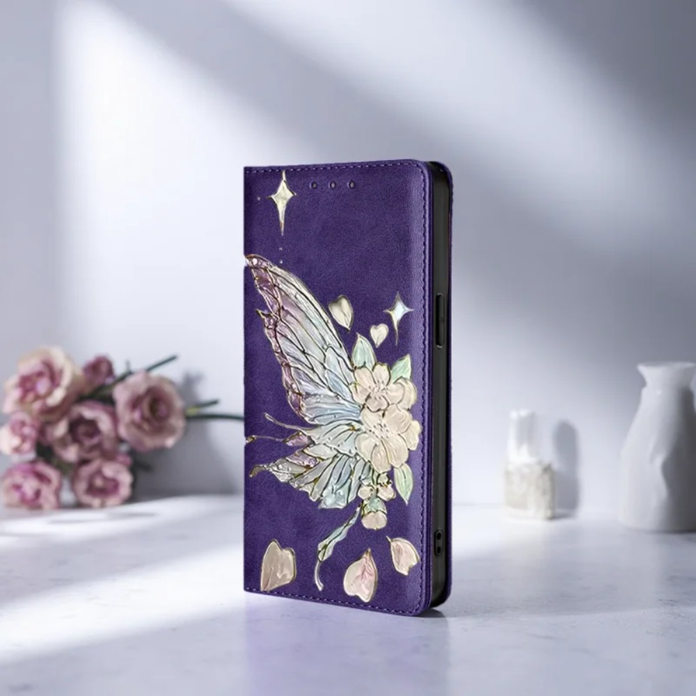 Samsung Galaxy S25 - Bemalte magnetische Flip-Lederhülle für Samsung Galaxy