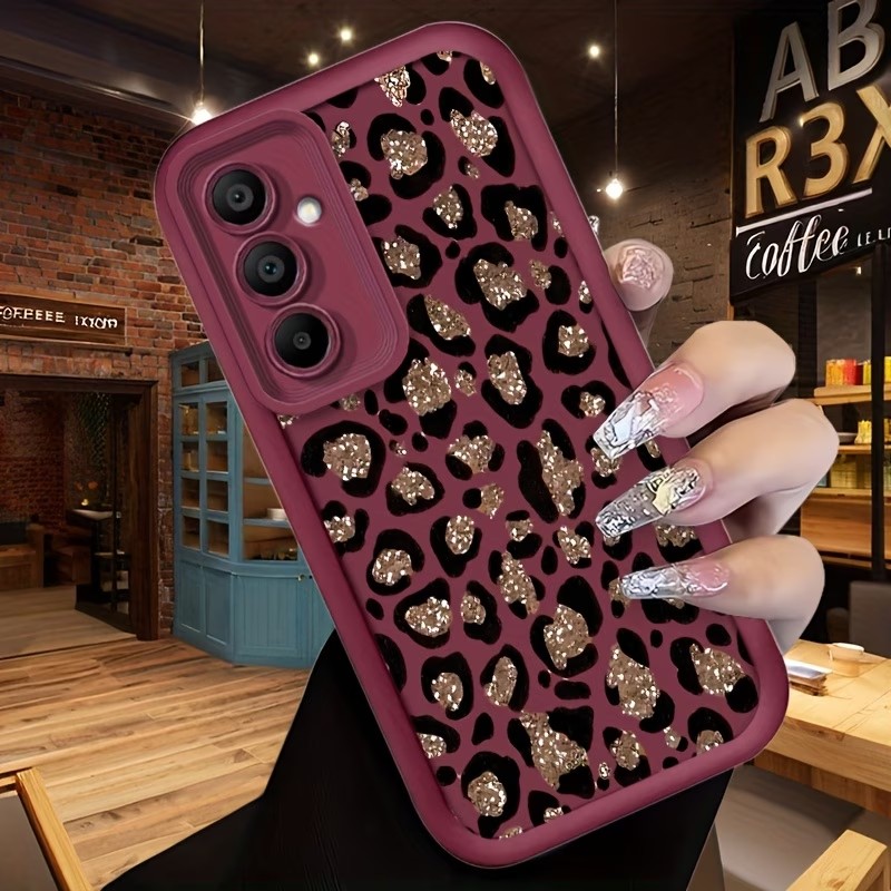 Glitzernde Leopardenmuster-Sil – Samsung Galaxy A55 Bewertung und Preis